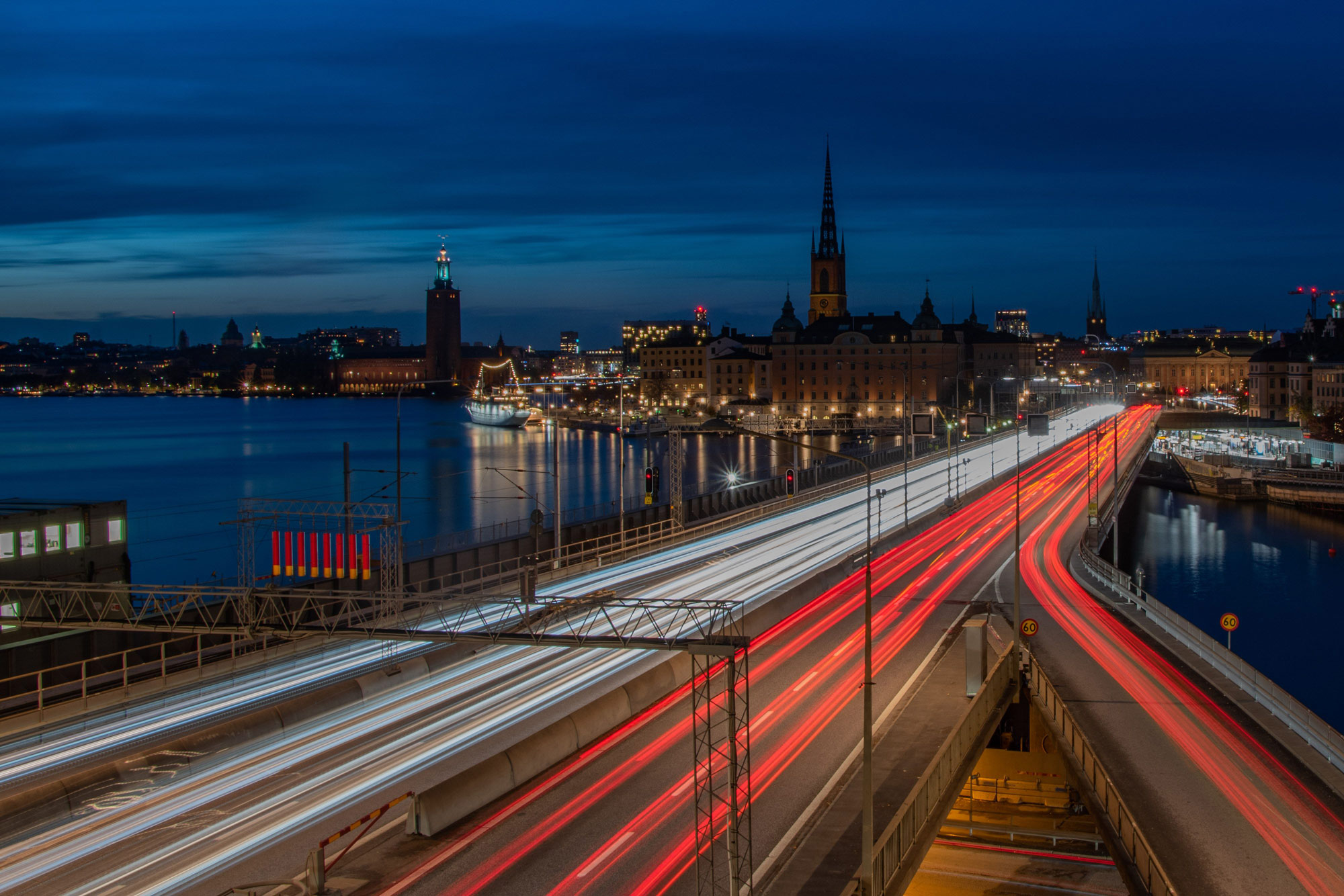 A highway in the night